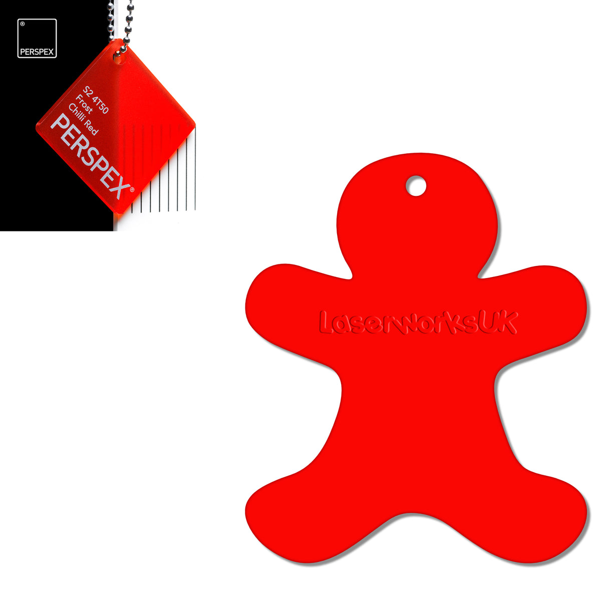 Acrylic Christmas Gingerbread Man Decorations (Pack of 12) - Laserworksuk