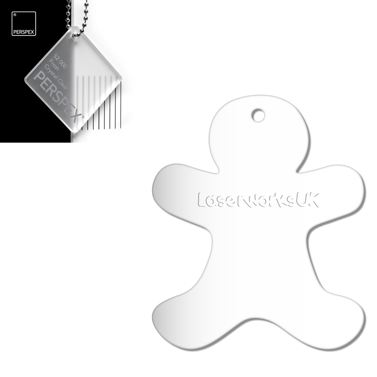 Acrylic Christmas Gingerbread Man Decorations (Pack of 12) - Laserworksuk