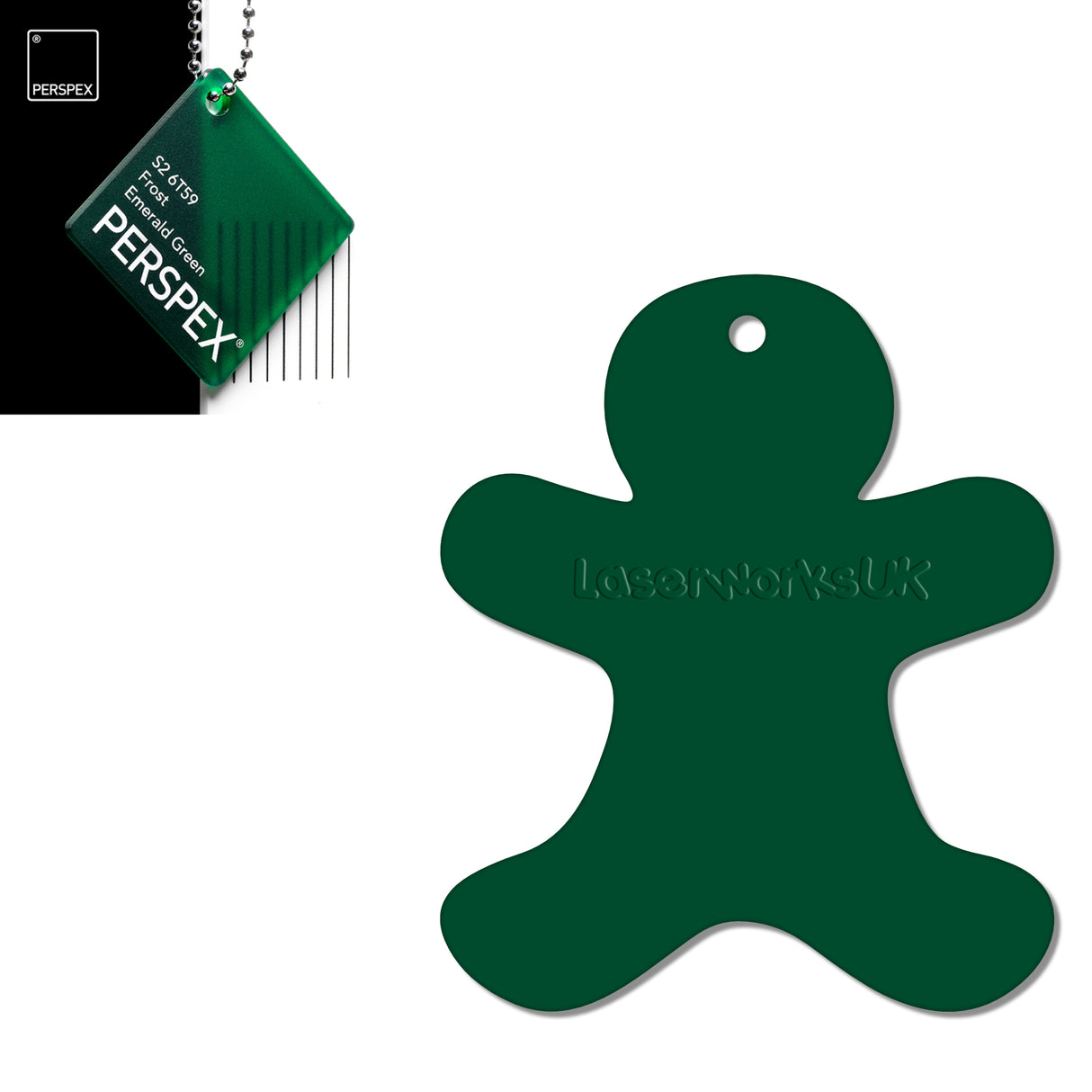 Acrylic Christmas Gingerbread Man Decorations (Pack of 12) - Laserworksuk