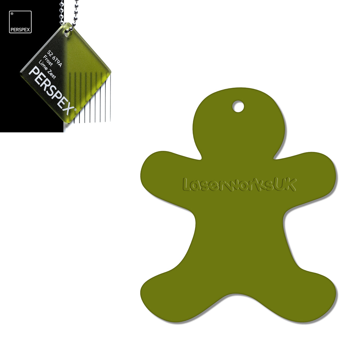 Acrylic Christmas Gingerbread Man Decorations (Pack of 12) - Laserworksuk