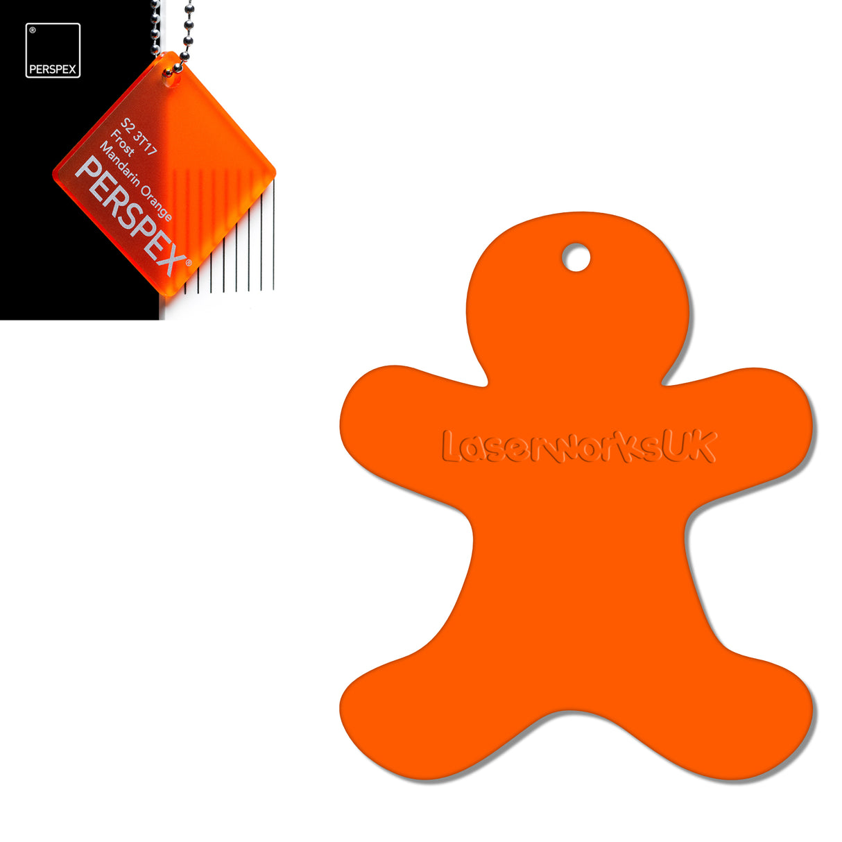 Acrylic Christmas Gingerbread Man Decorations (Pack of 12) - Laserworksuk