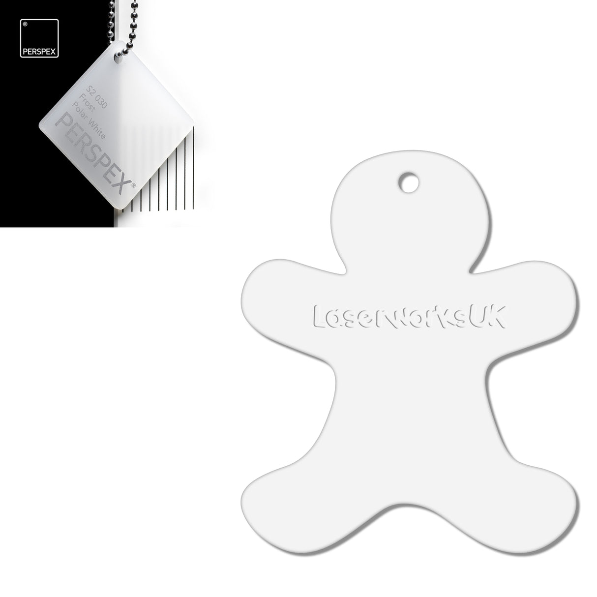 Acrylic Christmas Gingerbread Man Decorations (Pack of 12) - Laserworksuk