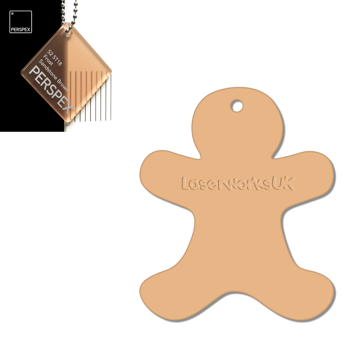 Acrylic Christmas Gingerbread Man Decorations (Pack of 12) - Laserworksuk