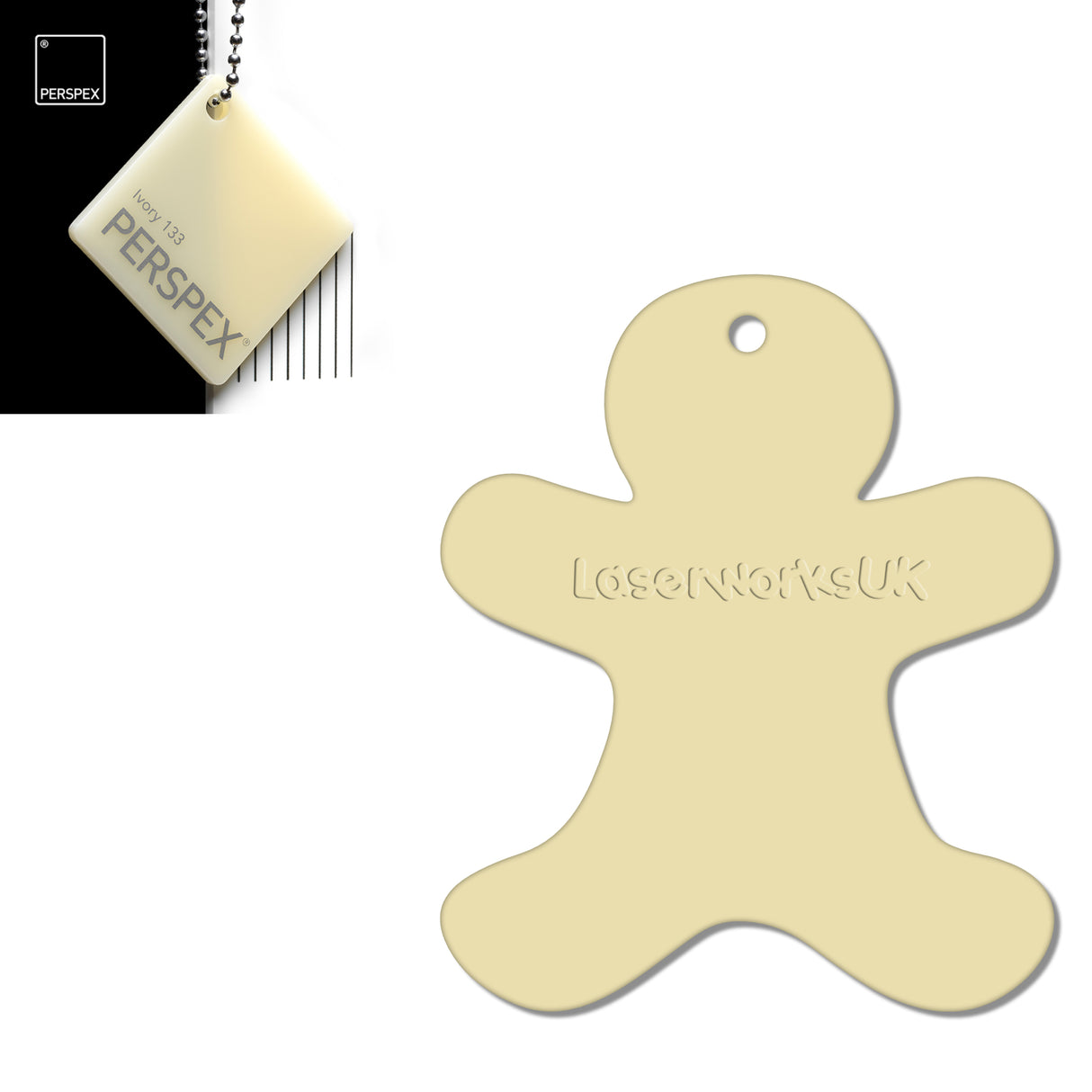 Acrylic Christmas Gingerbread Man Decorations (Pack of 12) - Laserworksuk