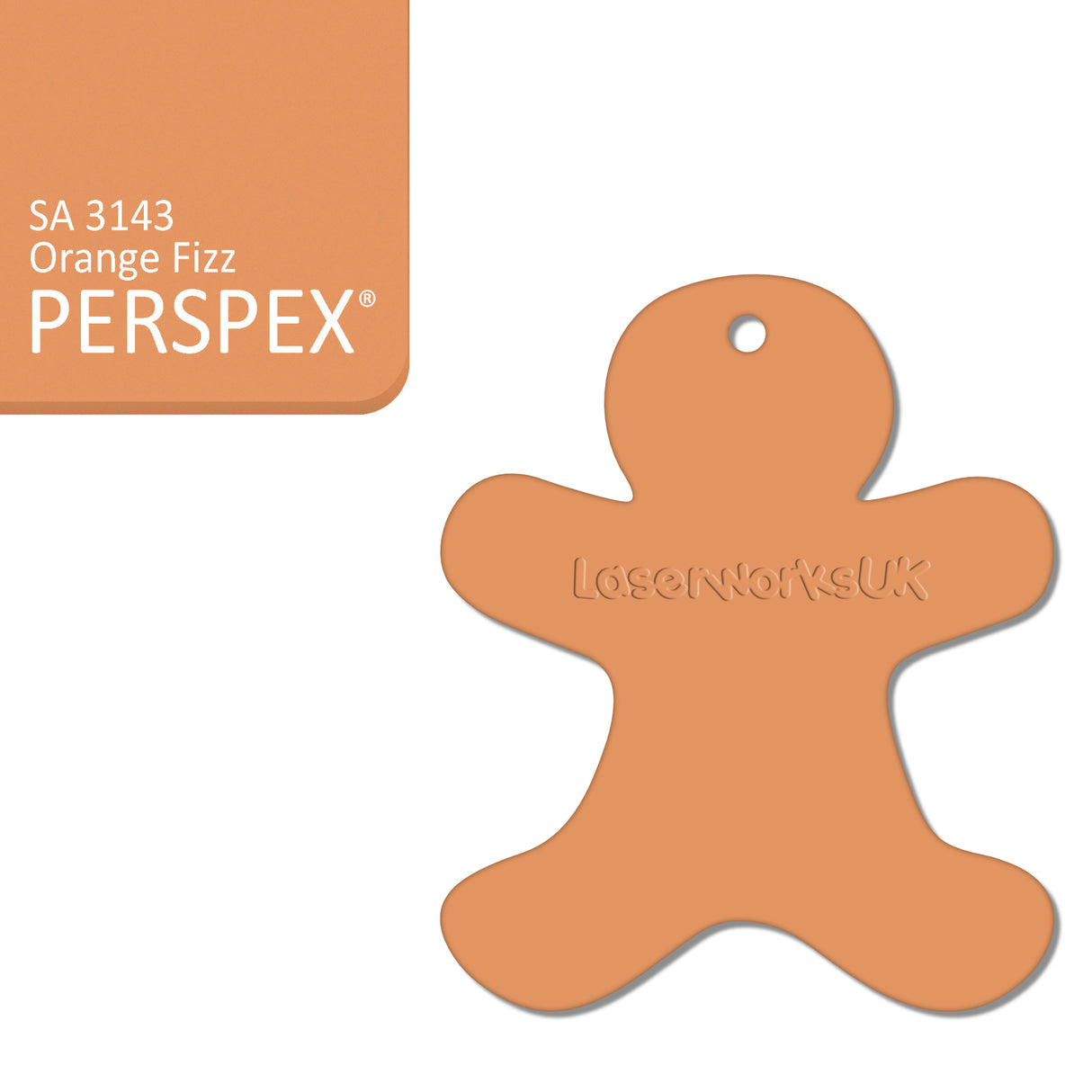 Acrylic Christmas Gingerbread Man Decorations (Pack of 12) - Laserworksuk