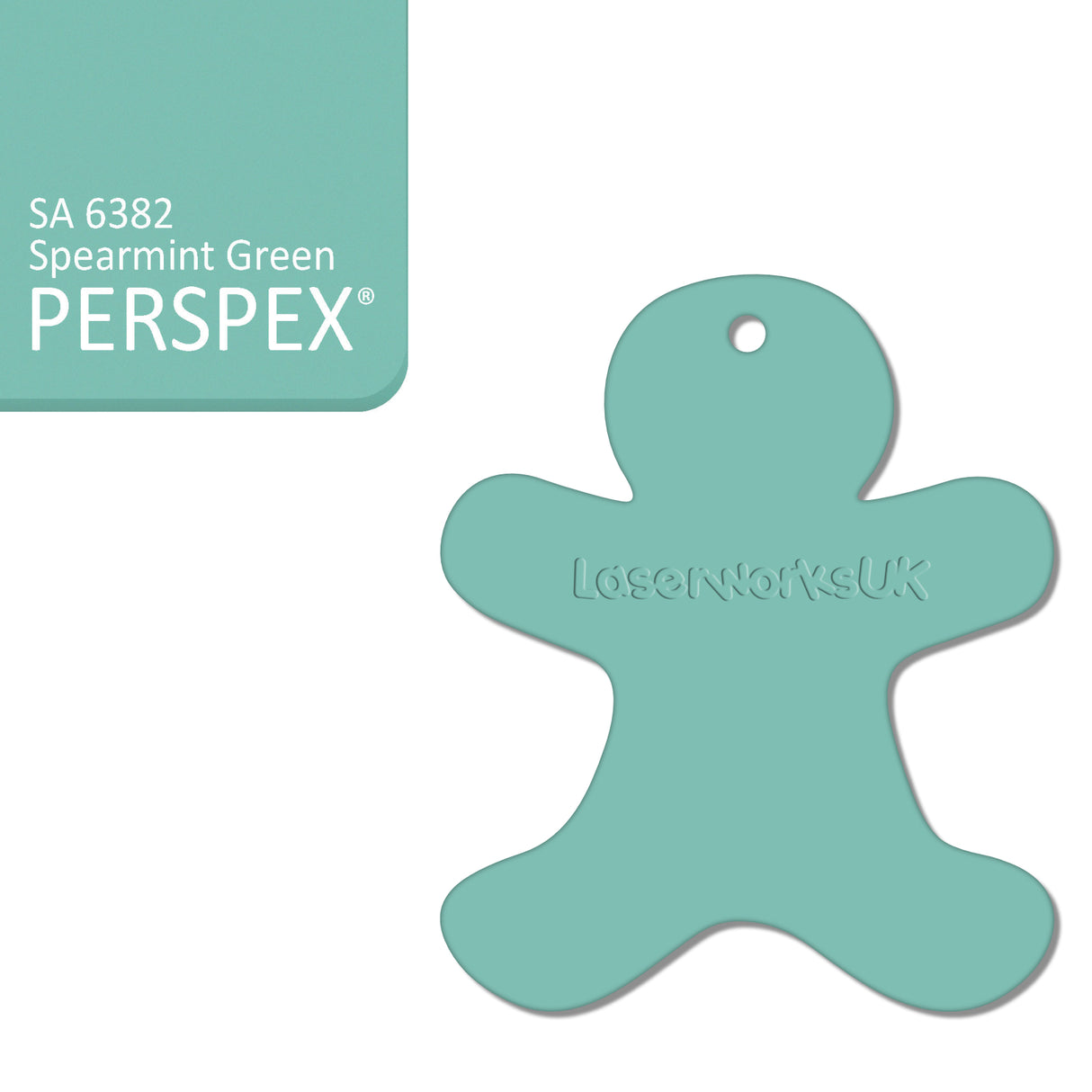 Acrylic Christmas Gingerbread Man Decorations (Pack of 12) - Laserworksuk