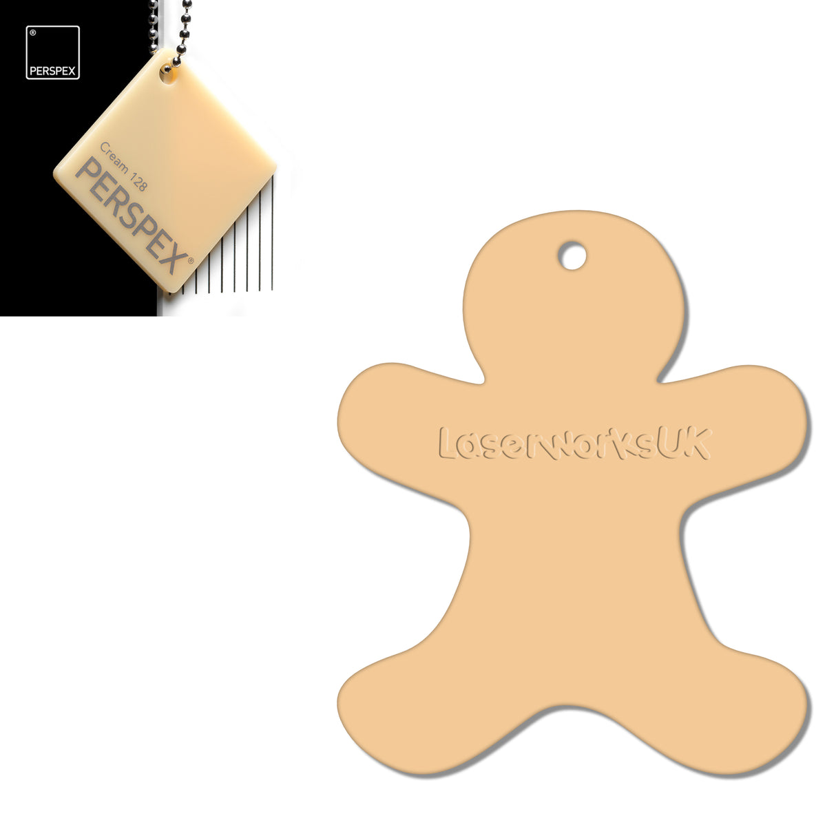 Acrylic Christmas Gingerbread Man Decorations (Pack of 12) - Laserworksuk