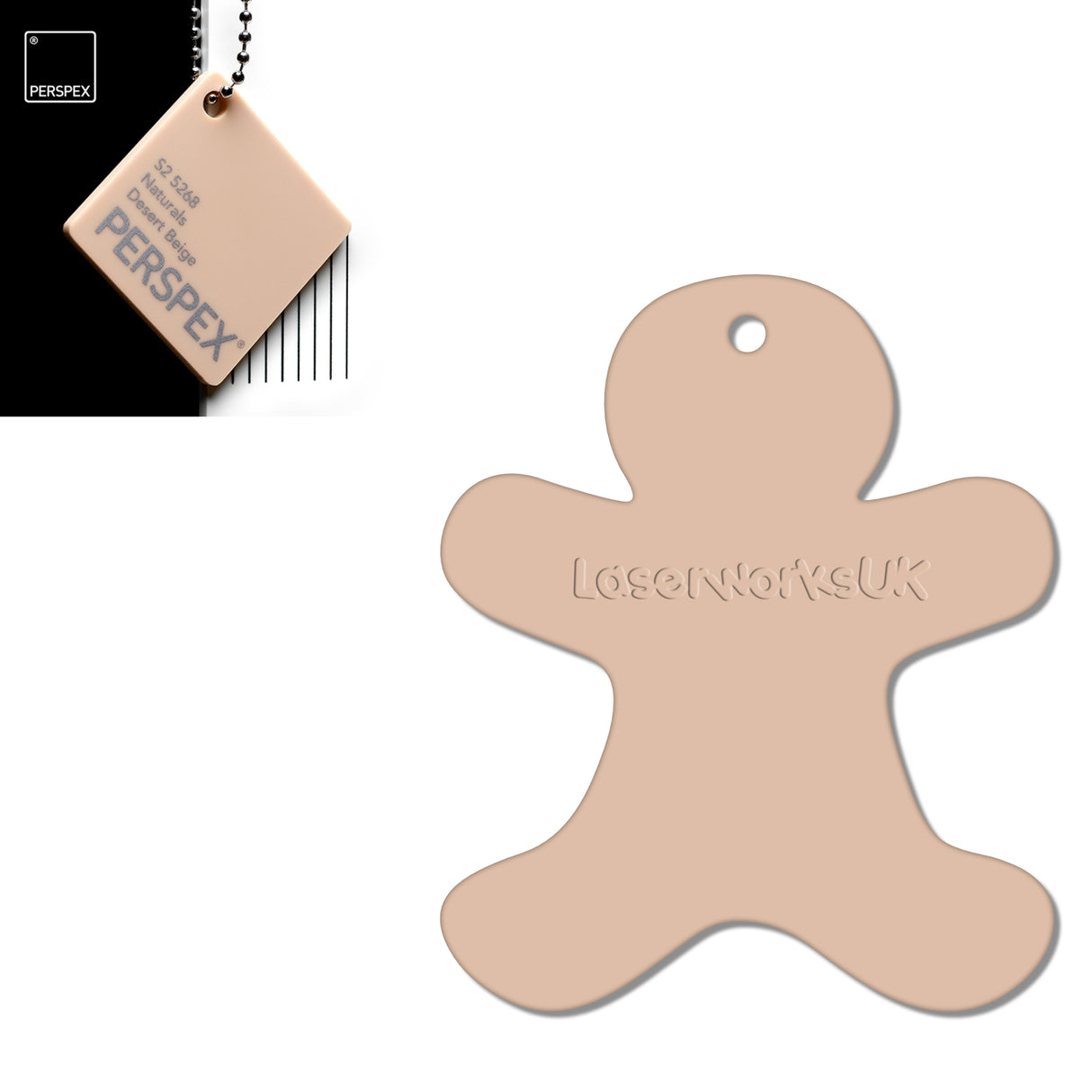 Acrylic Christmas Gingerbread Man Decorations (Pack of 12) - Laserworksuk