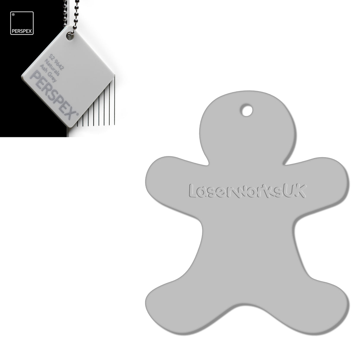 Acrylic Christmas Gingerbread Man Decorations (Pack of 12) - Laserworksuk