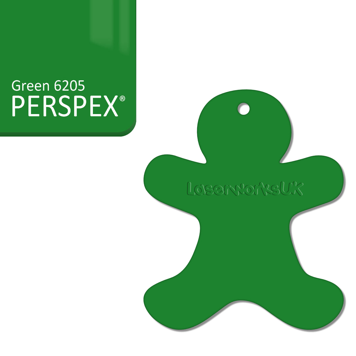 Acrylic Christmas Gingerbread Man Decorations (Pack of 12) - Laserworksuk