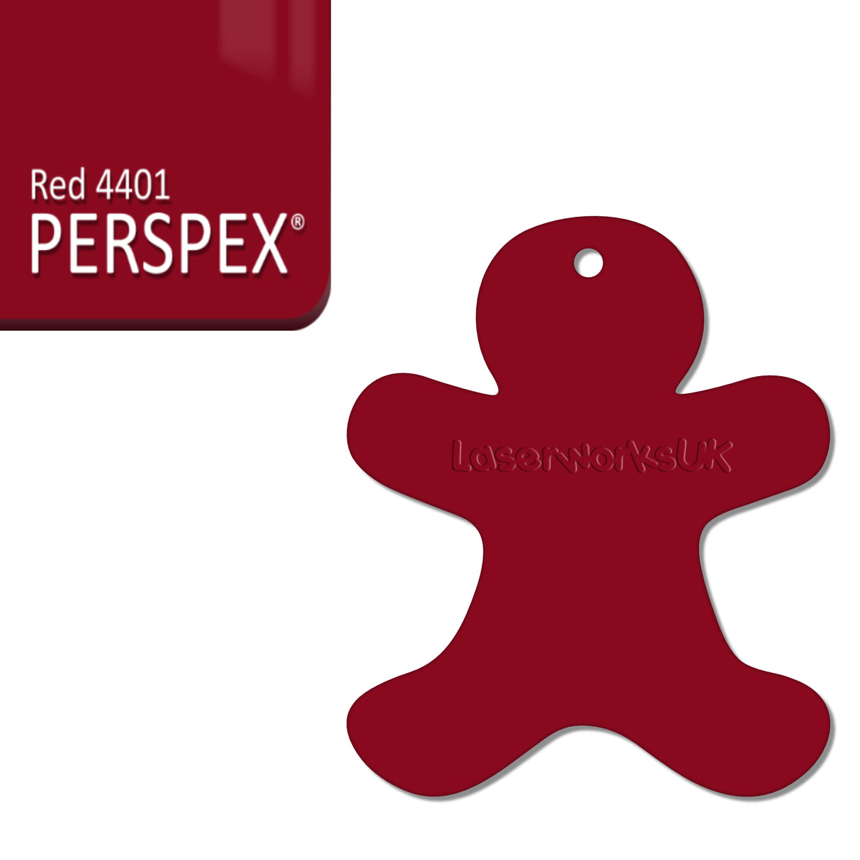 Acrylic Christmas Gingerbread Man Decorations (Pack of 12) - Laserworksuk