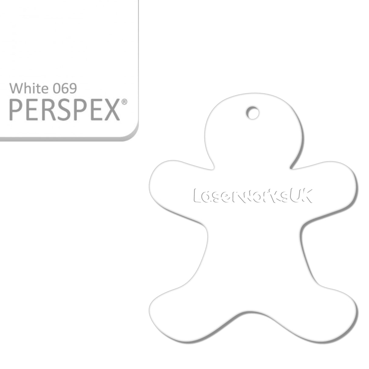 Acrylic Christmas Gingerbread Man Decorations (Pack of 12) - Laserworksuk