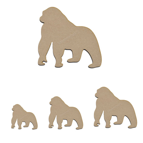 Wooden Gorilla - MDF Silverback Craft Shapes - LaserworksUK