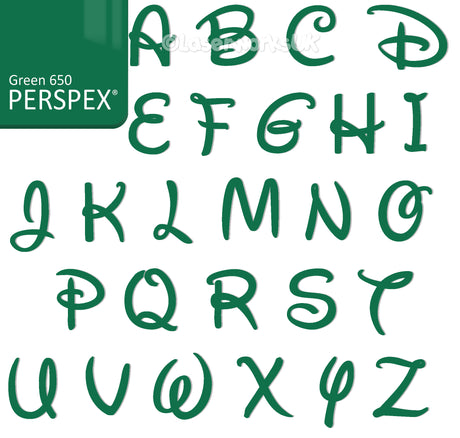 Acrylic Letters - 4cm High - Disney Font Perspex Letters & Numbers - 40 Colours - Laserworksuk