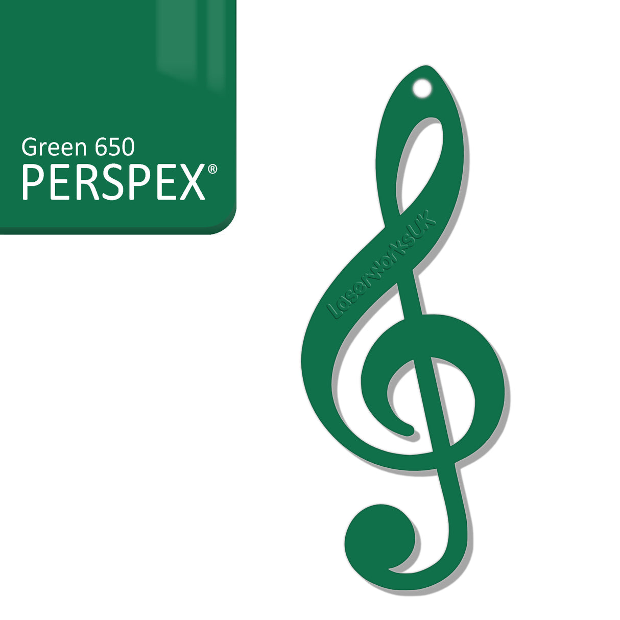 Acrylic Treble Clef Keyring - Music Student Gifts - Laserworksuk