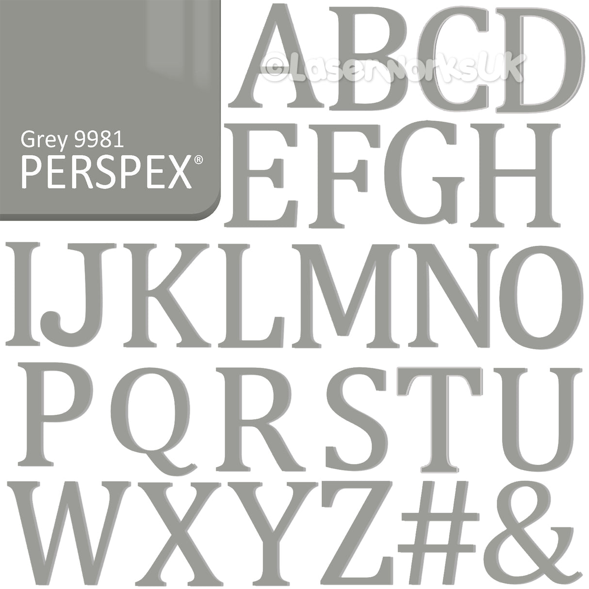 Acrylic 3cm High Letters & Numbers - 40 Colours - Multi Buy Discounts - Laserworksuk