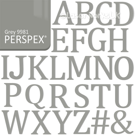Acrylic 1.5 cm High Letters & Numbers - 40+ Colours - Laserworksuk