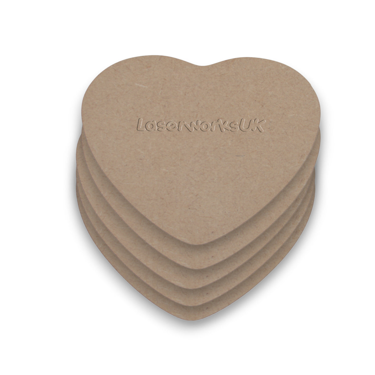 Wooden MDF Craft Hearts - Love Heart Sweet Shape - LaserworksUK