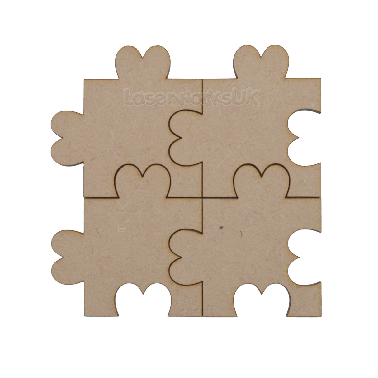 Heart Shape Jigsaw Puzzle Pieces - Crafts and embellishments - LaserworksUK