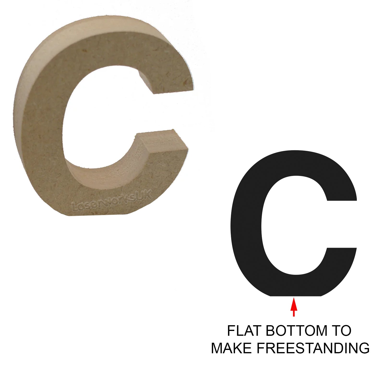 Free Standing Helvetica Font 18mm Wooden Letters & Numbers 8cm - 40cm - LaserworksUK