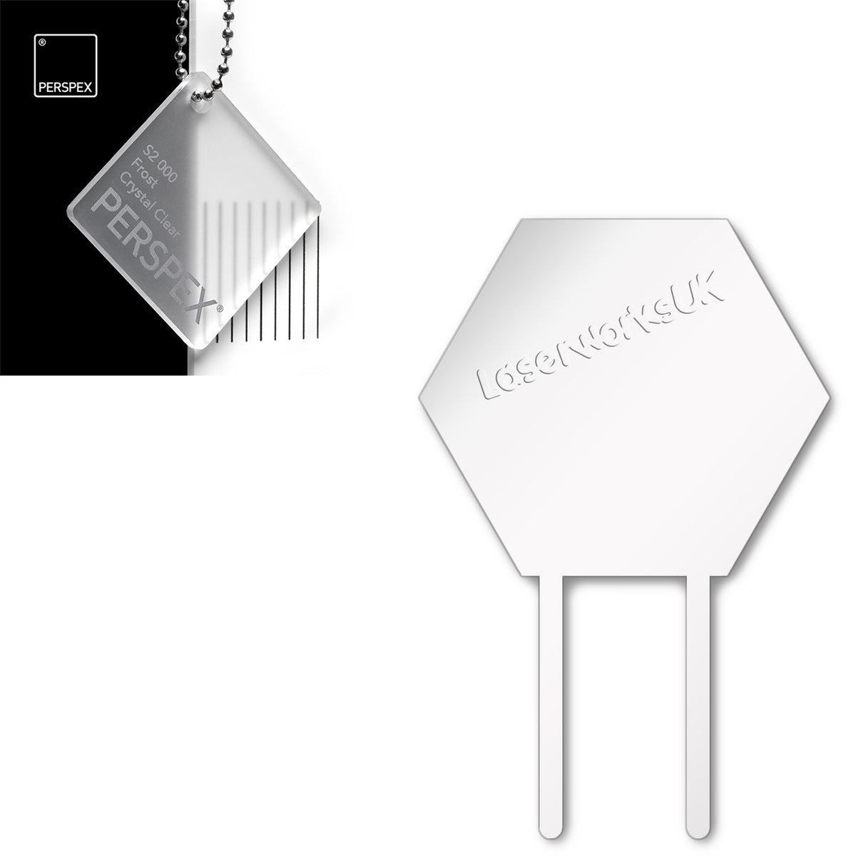 Acrylic Hexagon Cake Topper (Pack of 3) - Laserworksuk