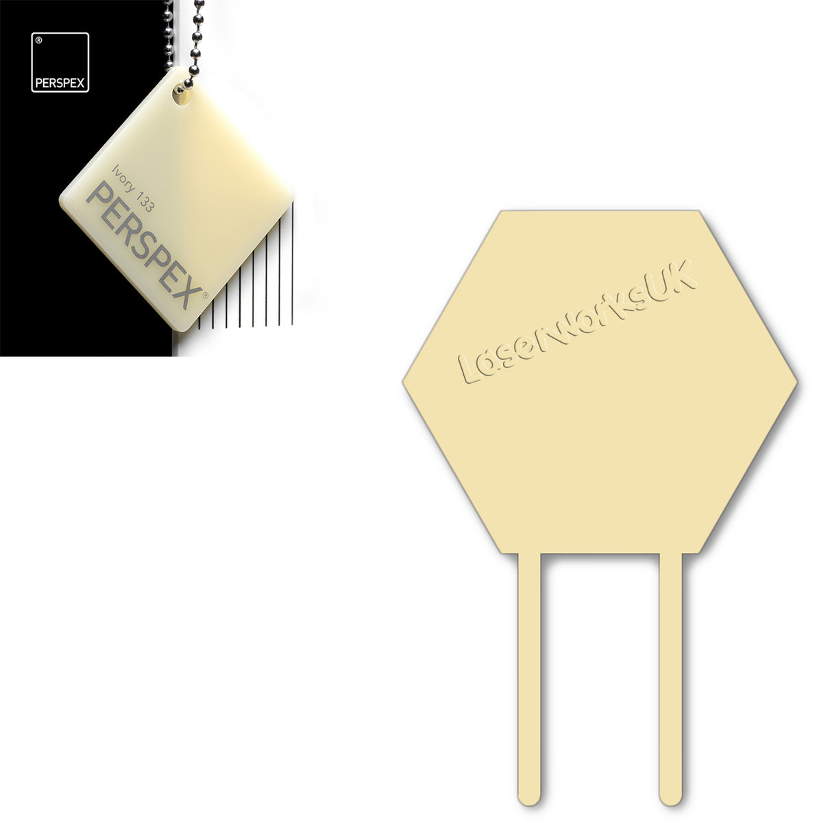 Acrylic Hexagon Cake Topper (Pack of 3) - Laserworksuk