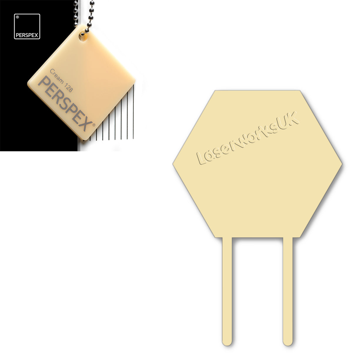 Acrylic Hexagon Cake Topper (Pack of 3) - Laserworksuk