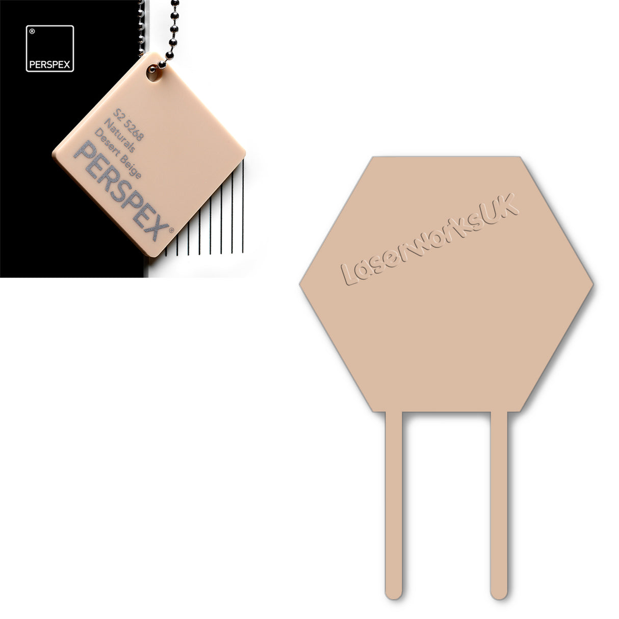 Acrylic Hexagon Cake Topper (Pack of 3) - Laserworksuk