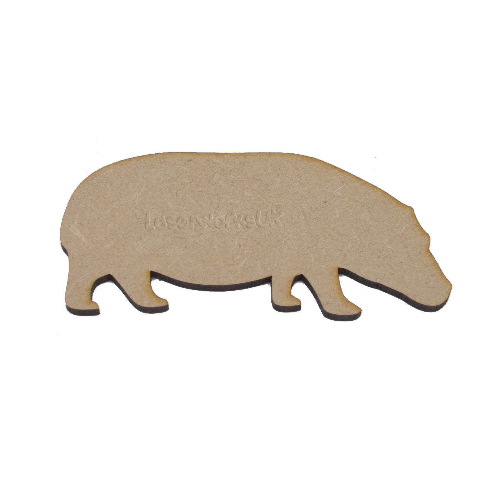 Wooden Hippo MDF Hippopotamus Craft Shapes - LaserworksUK