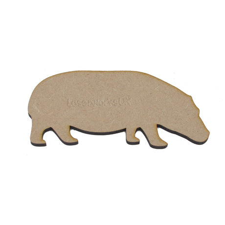 Wooden Hippo MDF Hippopotamus Craft Shapes - LaserworksUK