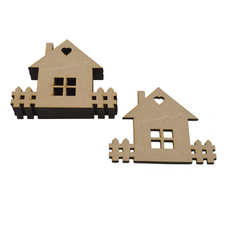 New Home MDF House Garden Craft Shape - LaserworksUK