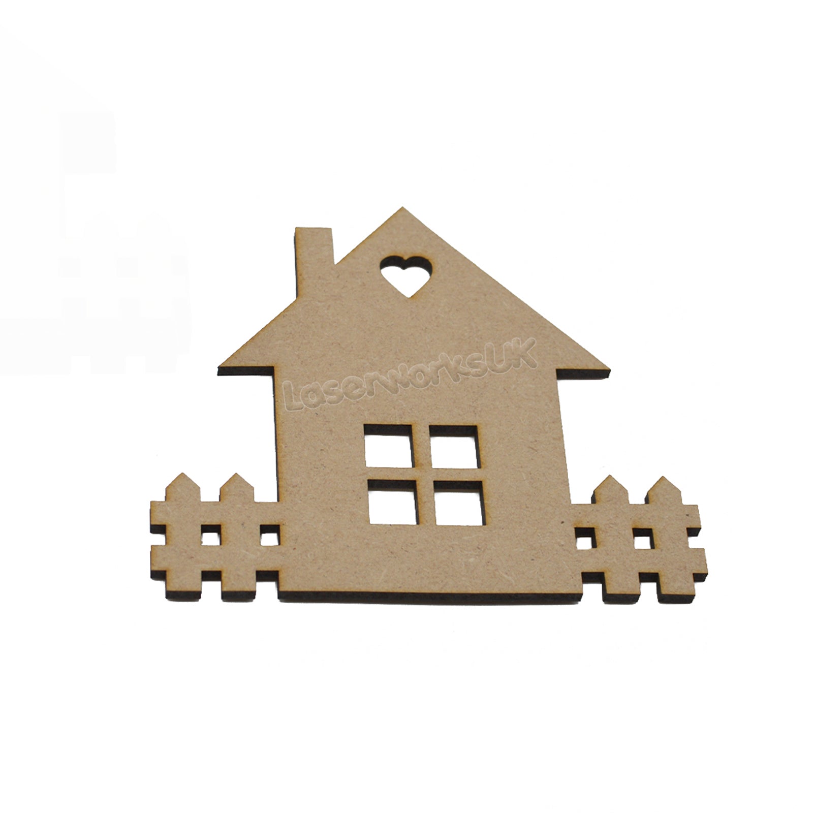 New Home MDF House Garden Craft Shape - LaserworksUK