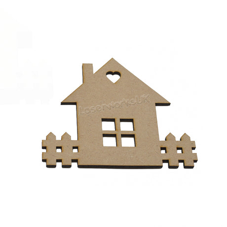 New Home MDF House Garden Craft Shape - LaserworksUK