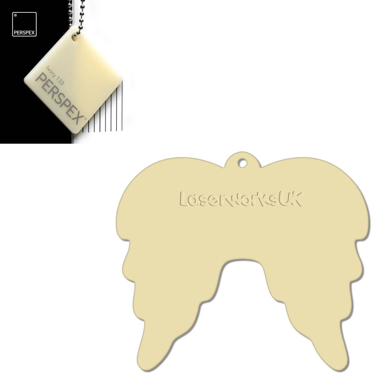 Acrylic Christmas Angel Wings Blanks (10cm Pack of 5) - Laserworksuk
