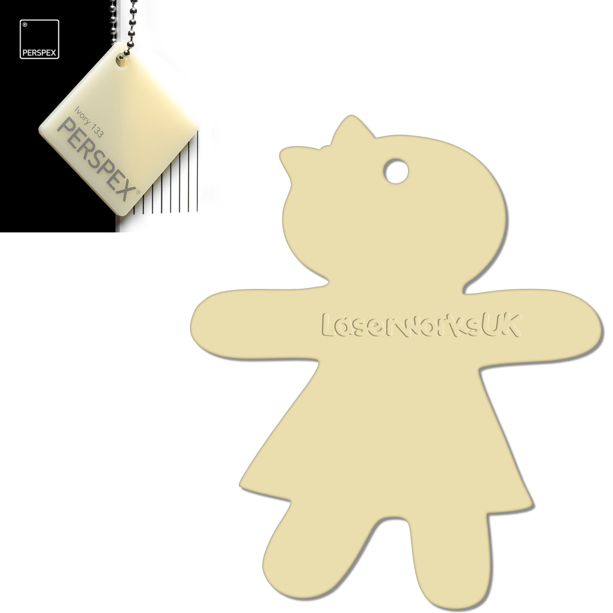Acrylic Christmas Gingerbread Girl Decorations (Pack of 12) - Laserworksuk