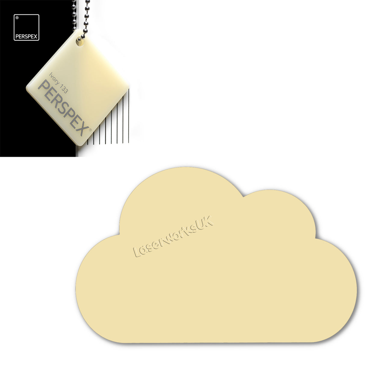 Cast Acrylic Cloud Shapes - Nursery Blanks (10cm Pack of 5) - Laserworksuk