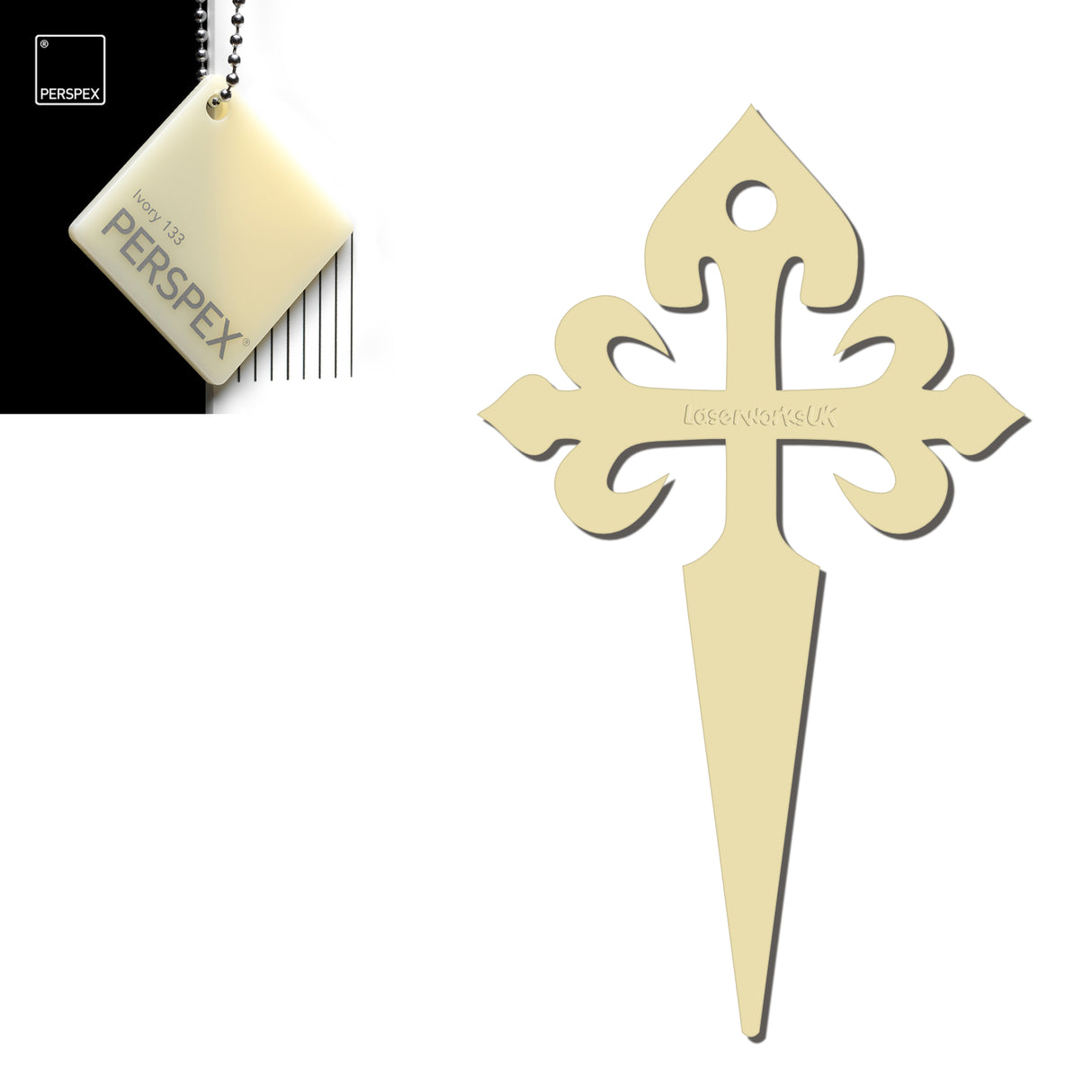Camino de Santiago - St James Cross Keyring - Laserworksuk