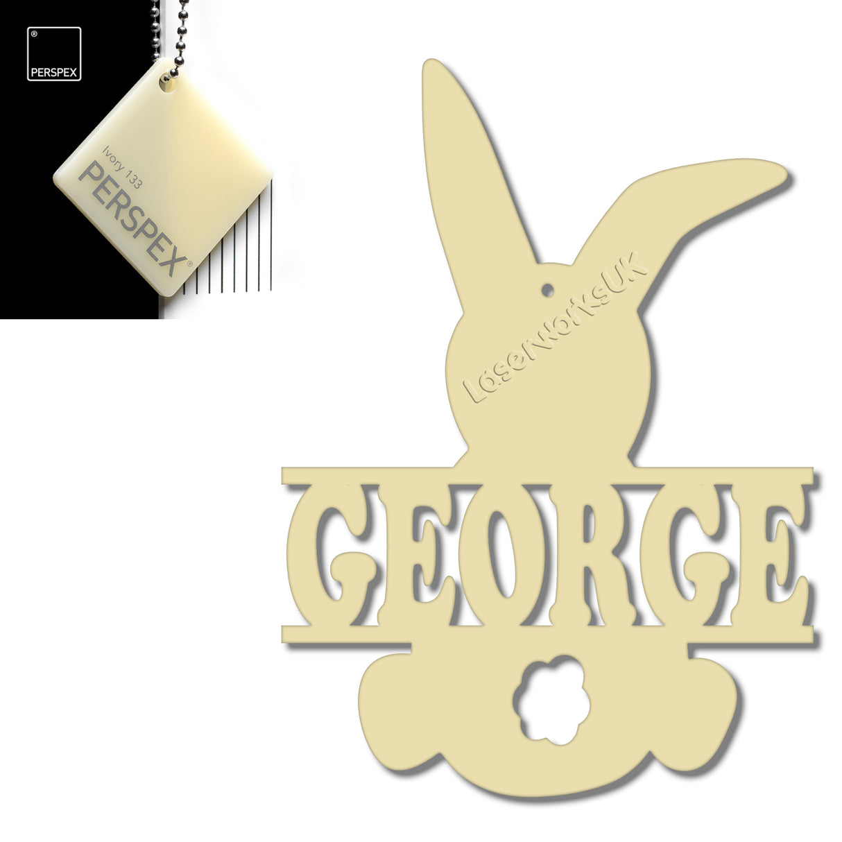 Acrylic Personalised Easter Decorations - Laserworksuk