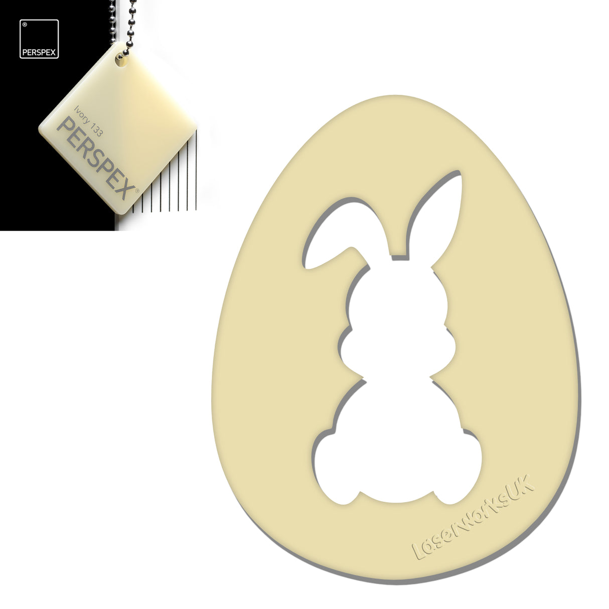 Acrylic Easter Egg With Bunny Cutout - (6cm Pack of 7) - Laserworksuk