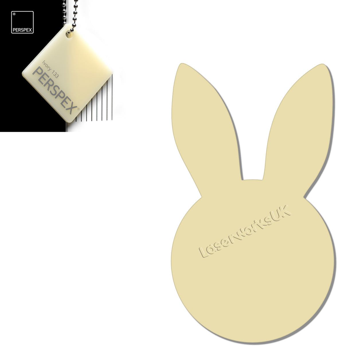 Acrylic Easter Bunny - Rabbit Head Blanks (8cm Pack of 6) - Laserworksuk