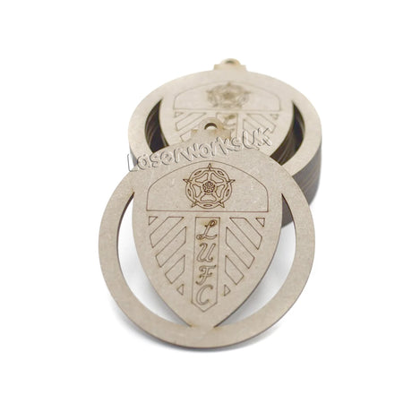 Leeds United Christmas Tree Baubles - LUFC - LaserworksUK
