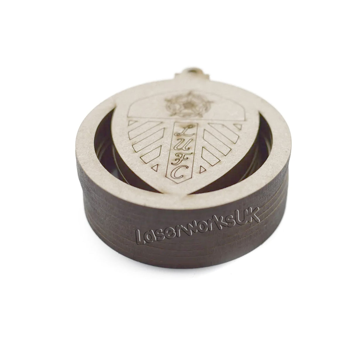Leeds United Christmas Tree Baubles - LUFC - LaserworksUK