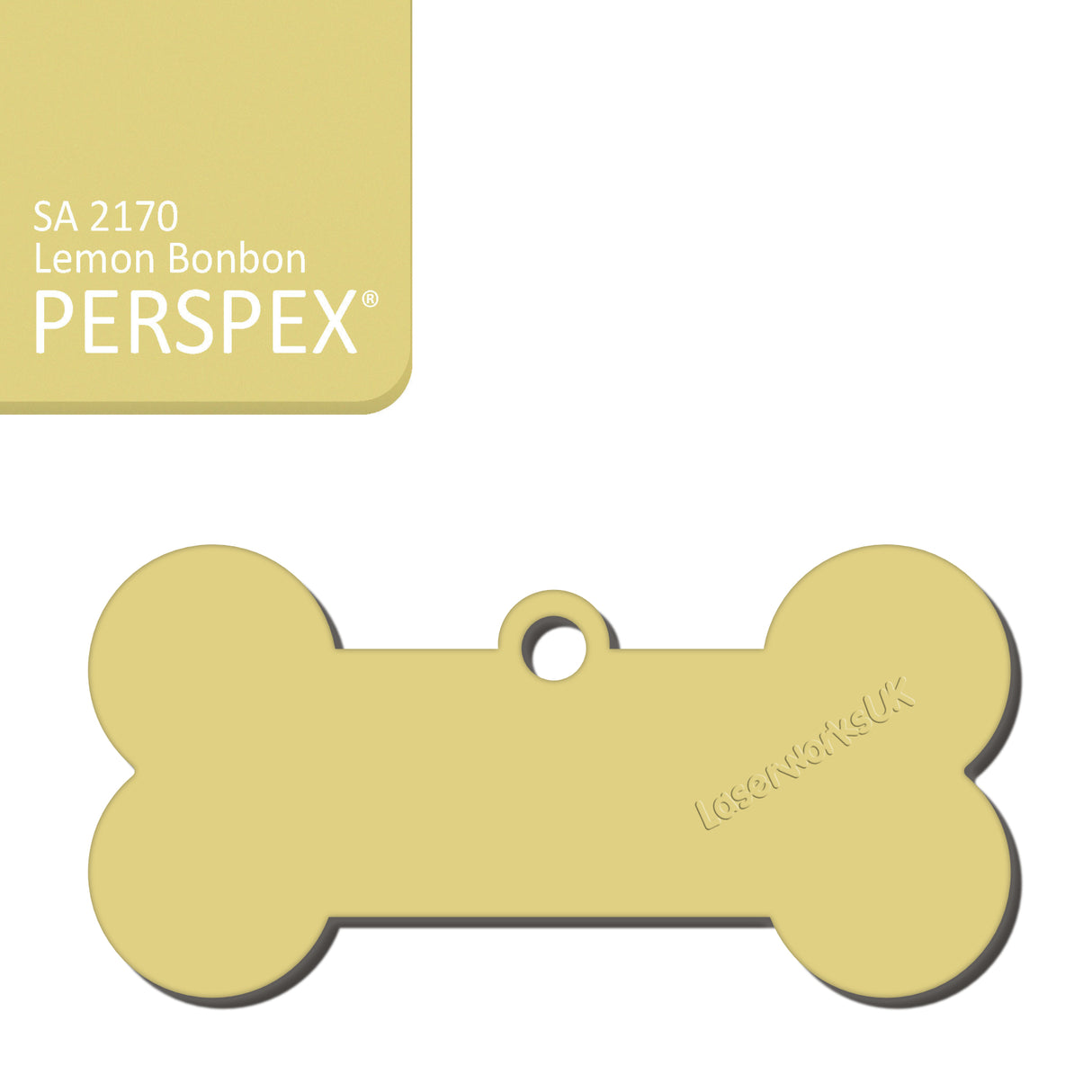 Acrylic Dog Bone Keyring - Multi Colours Blank Tags - Laserworksuk