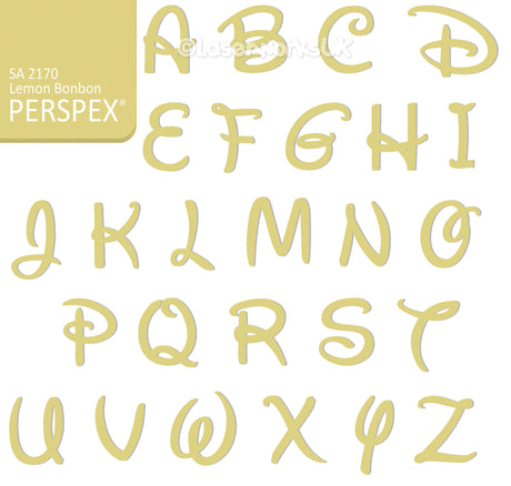 Acrylic Letters - 4cm High - Disney Font Perspex Letters & Numbers - 40 Colours - Laserworksuk