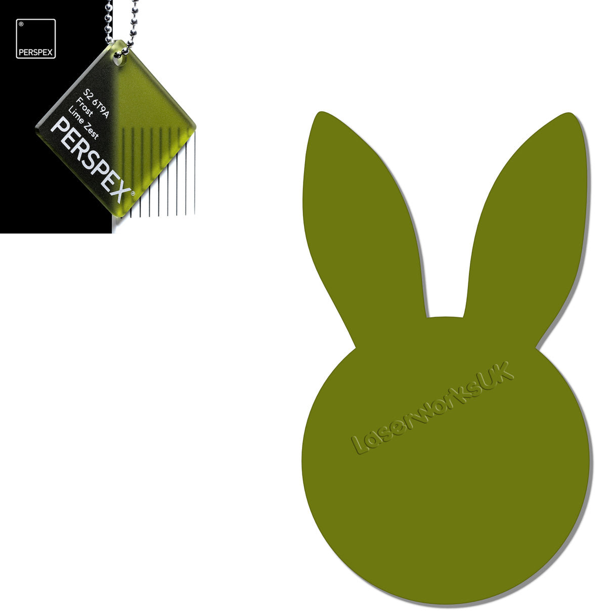 Acrylic Easter Bunny - Rabbit Head Blanks (8cm Pack of 6) - Laserworksuk
