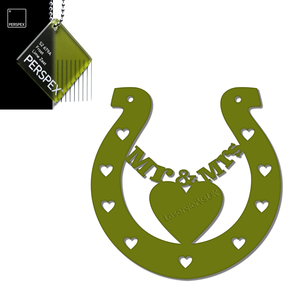 Acrylic Mr & Mrs Horseshoe Blanks - Laserworksuk