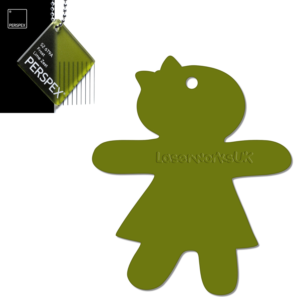 Acrylic Christmas Gingerbread Girl Decorations (Pack of 12) - Laserworksuk