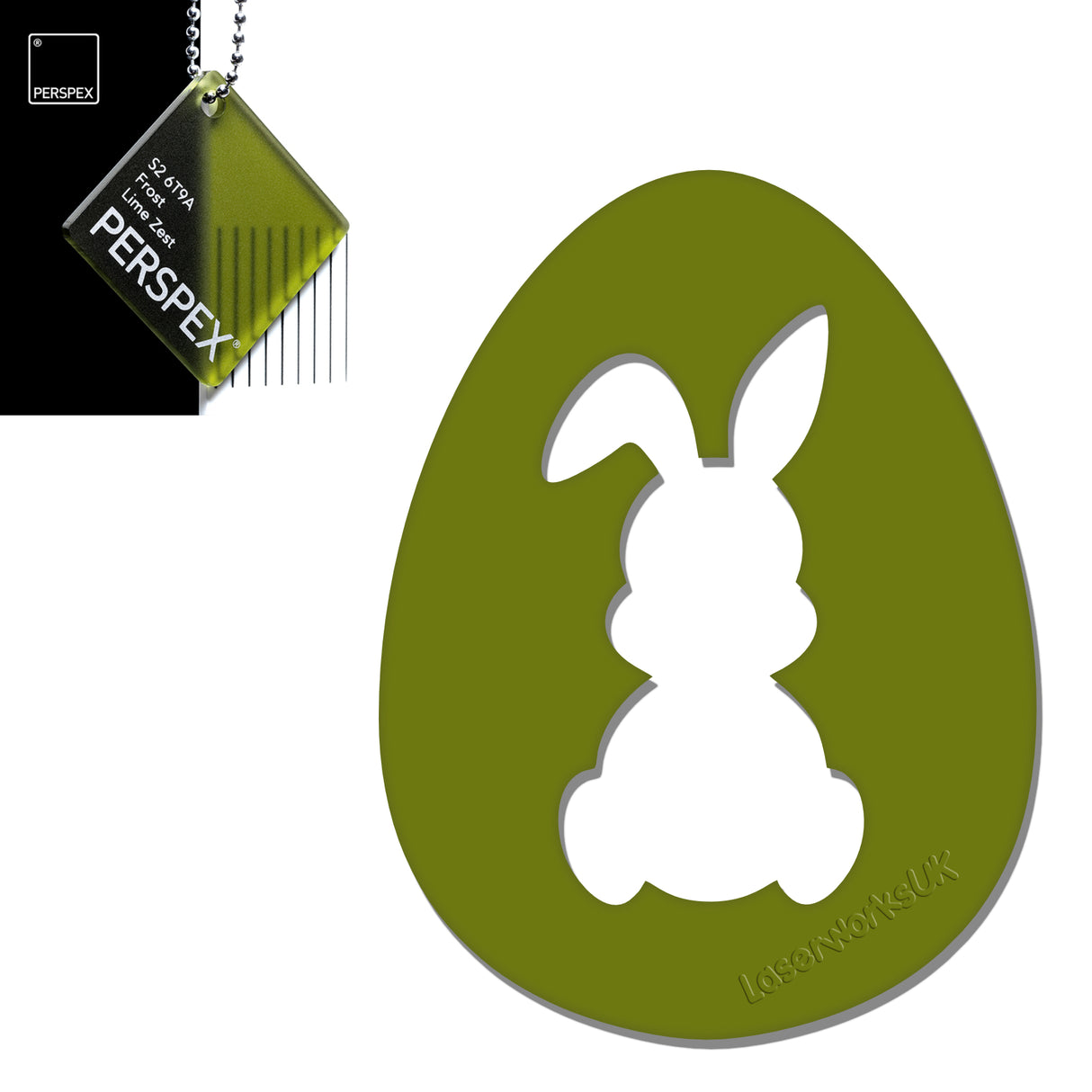 Acrylic Easter Egg With Bunny Cutout - (6cm Pack of 7) - Laserworksuk