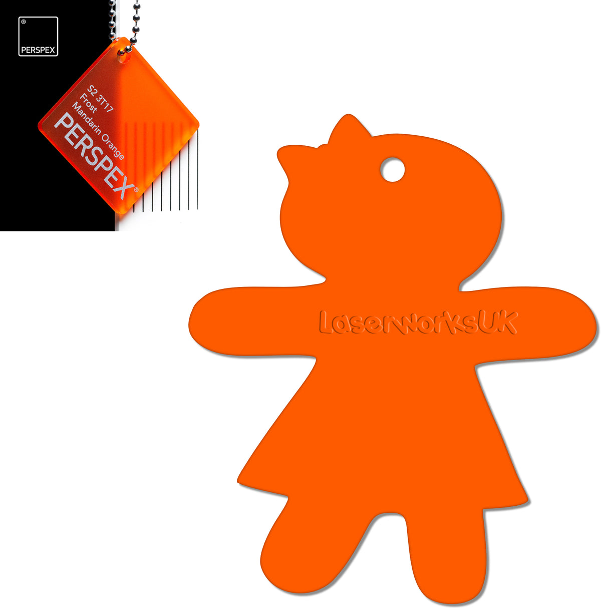 Acrylic Christmas Gingerbread Girl Decorations (Pack of 12) - Laserworksuk