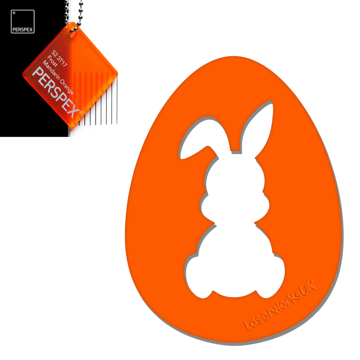 Acrylic Easter Egg With Bunny Cutout - (6cm Pack of 7) - Laserworksuk